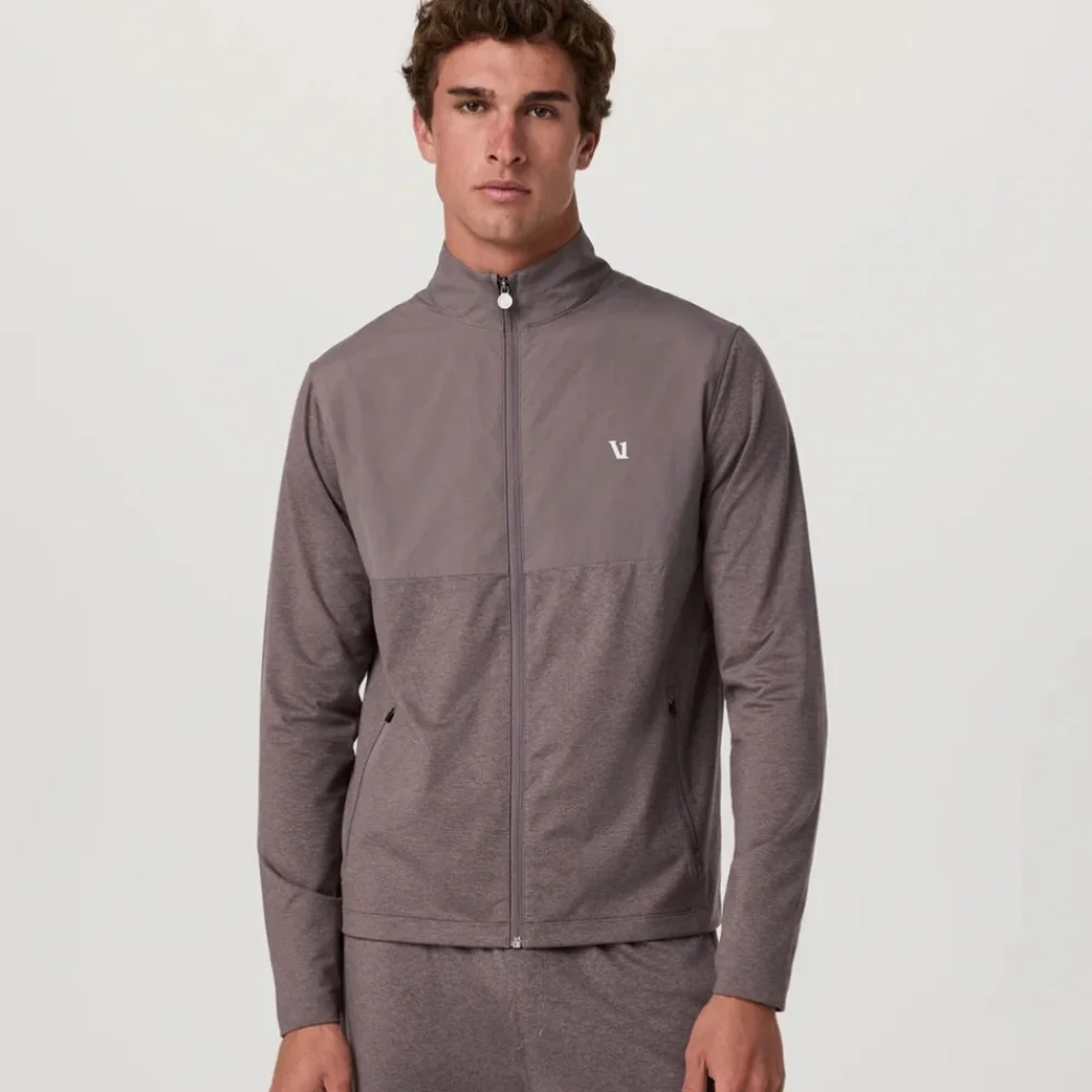 NWT Vuori Sunday Element Track Jacket / Size: L / Color: Huckleberry Heather - Picture 2 of 6